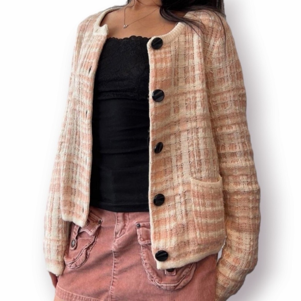 Anthropologie Alpaca Wool Blend Knitted & Knotted Cardigan Sweater Size S